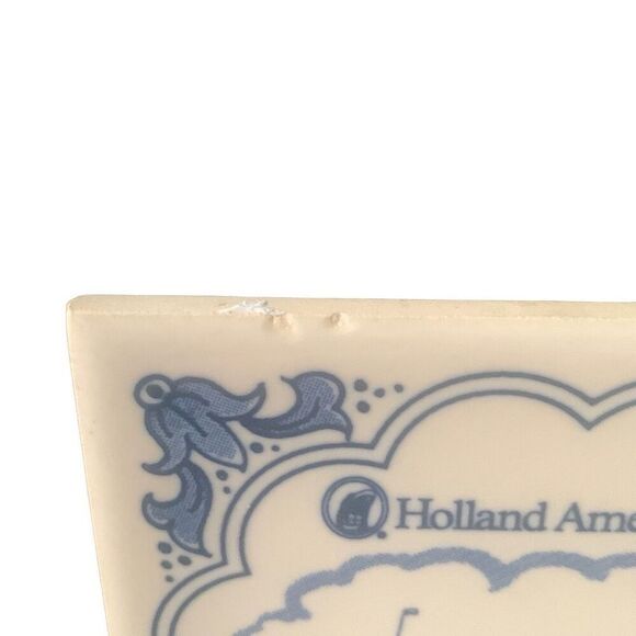 Vintage Holland America Line Delft SS Noordam I 1902-1928 Ceramic Tile Coaster - Picture 4 of 7